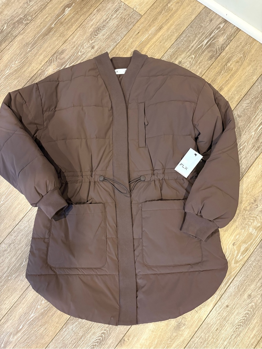 FLX  Quilted Puffer Jacket - Brown